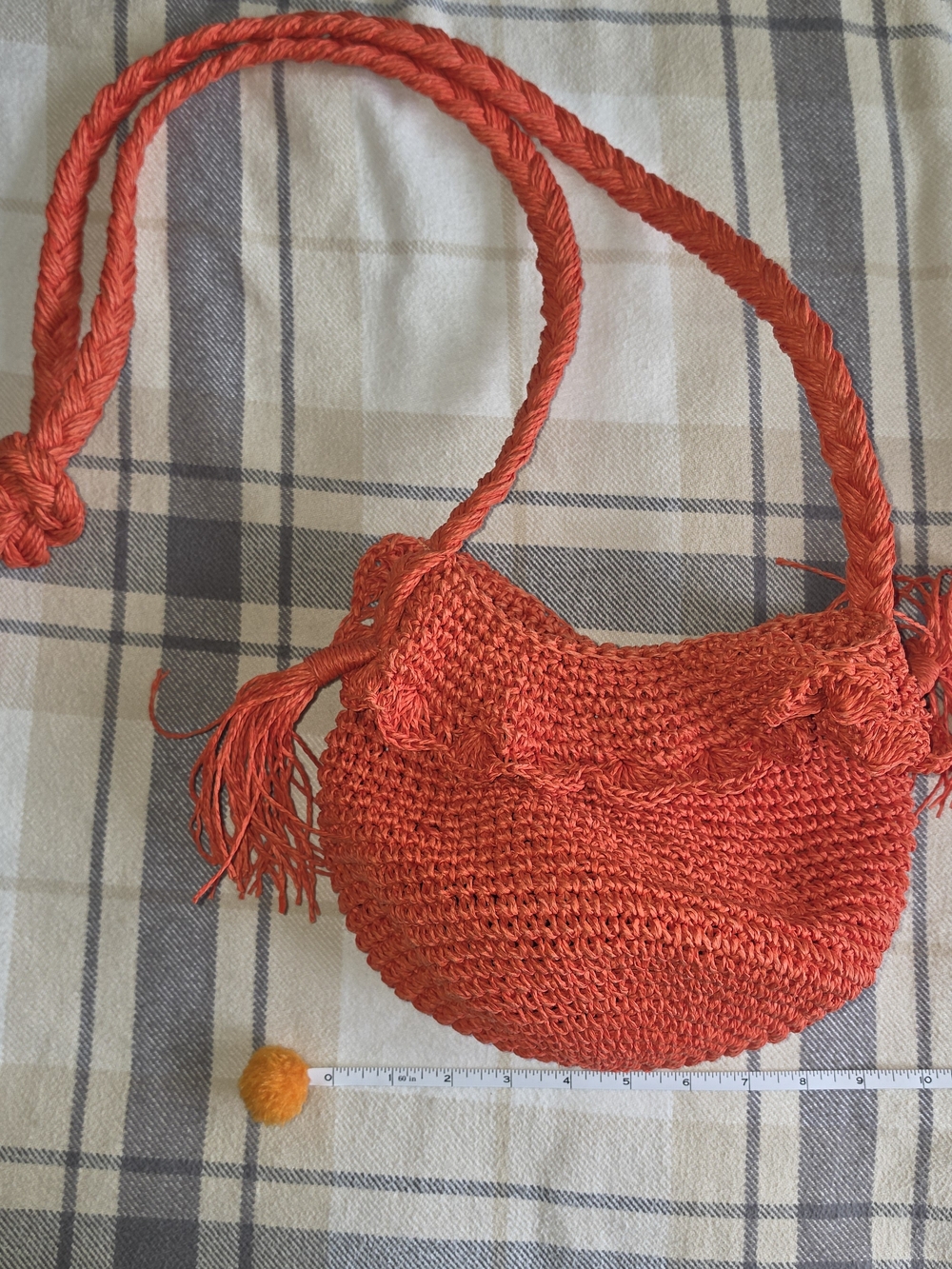 RHODE Handwoven Red-Orange Crochet Crossbody Bag